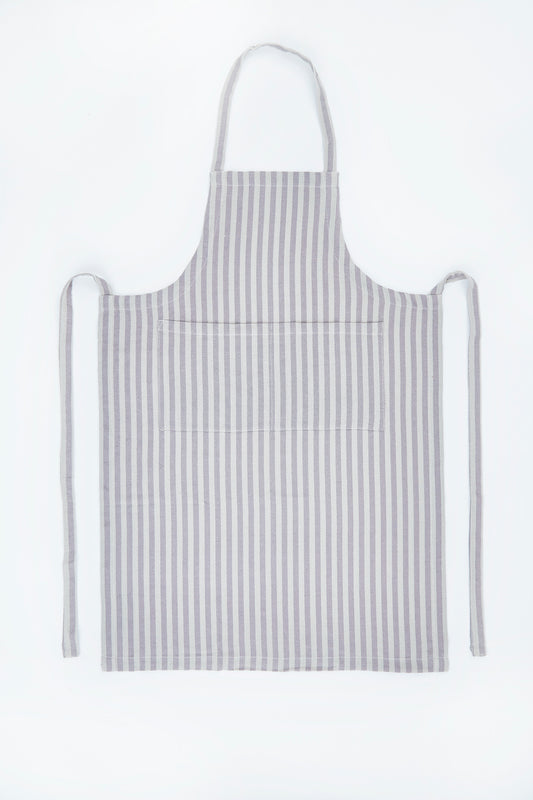Grey stripe apron