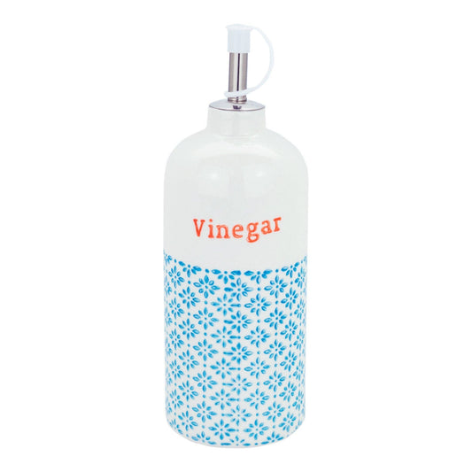 Vinegar bottle in blue and orange