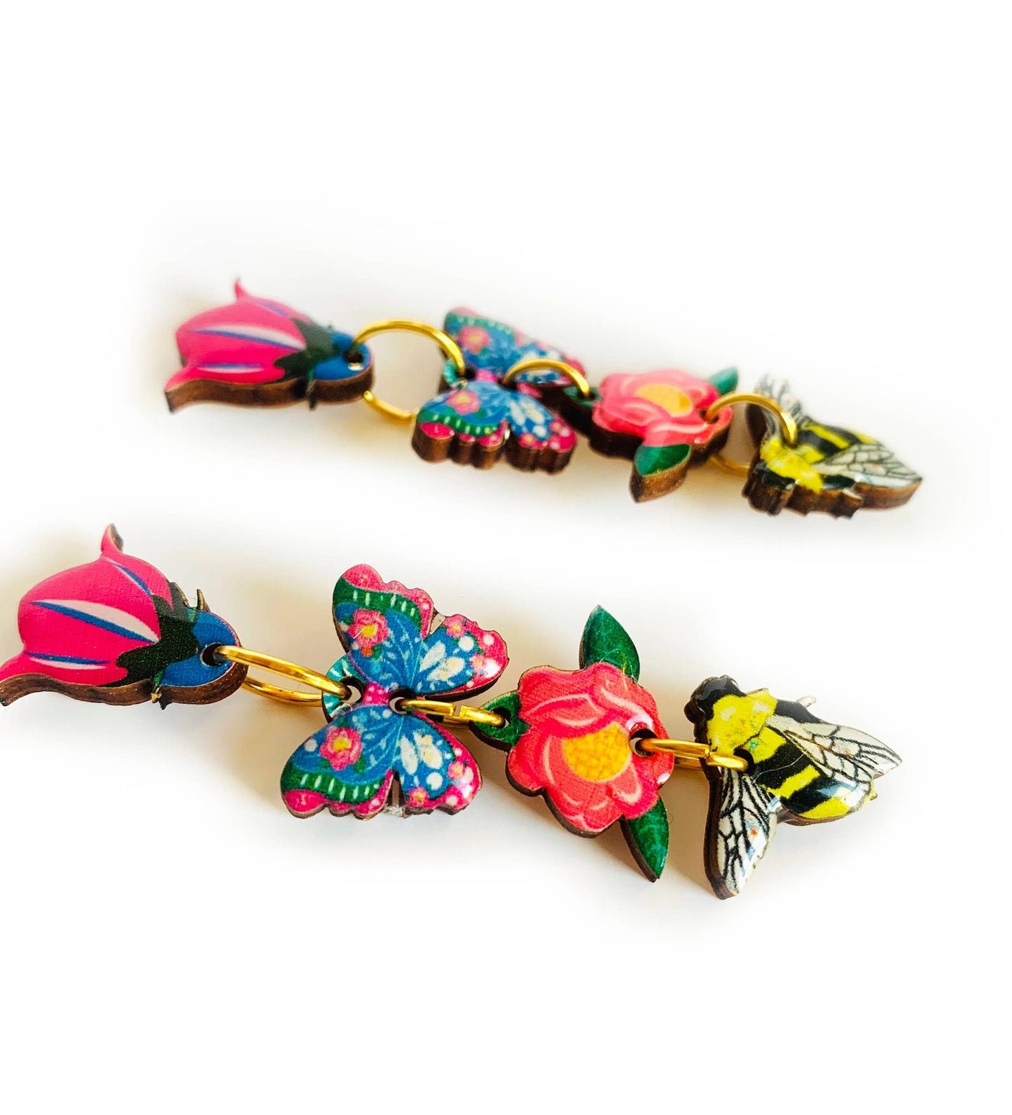 Dangle flower earrings summer earrings statement bold