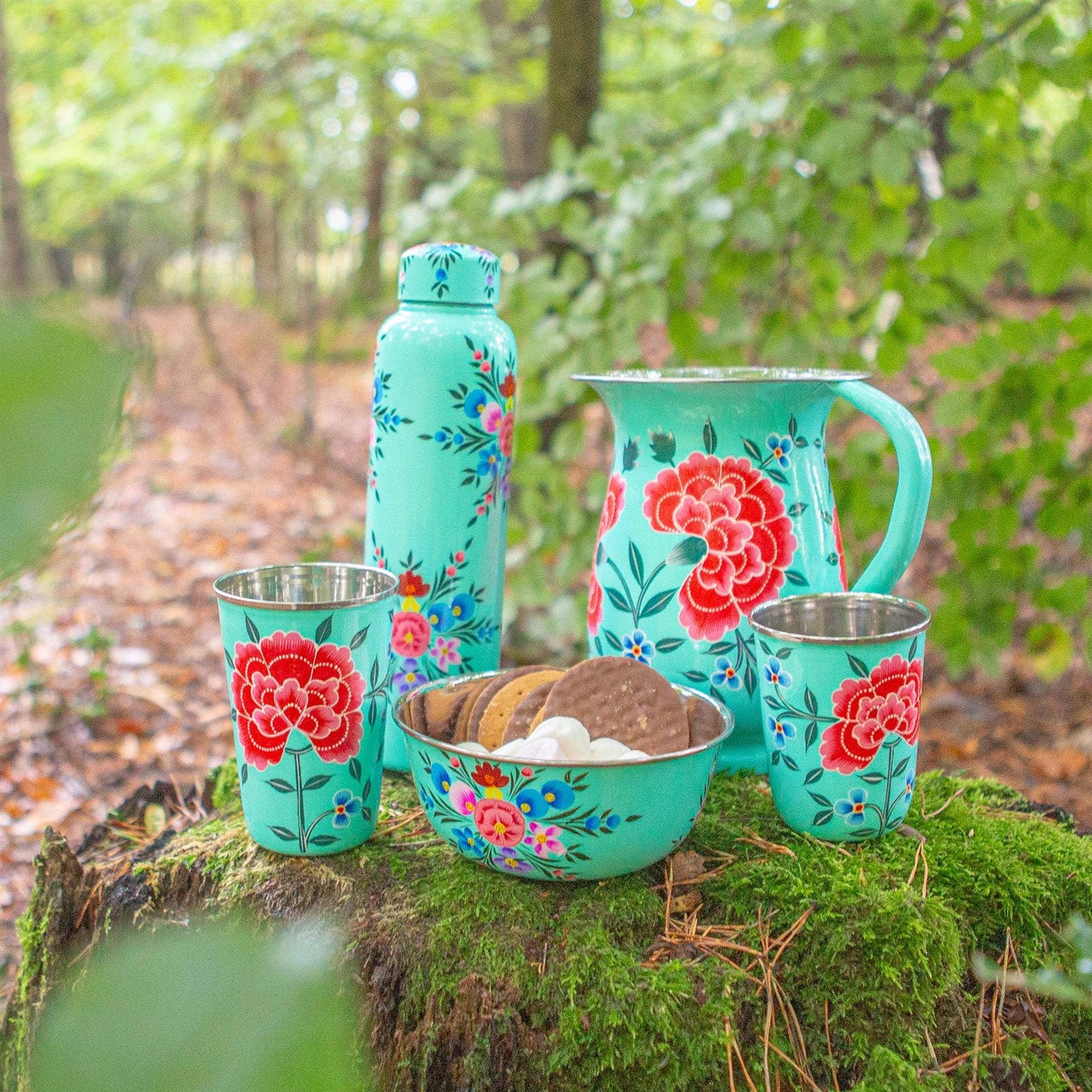 Peony hand-painted beaker