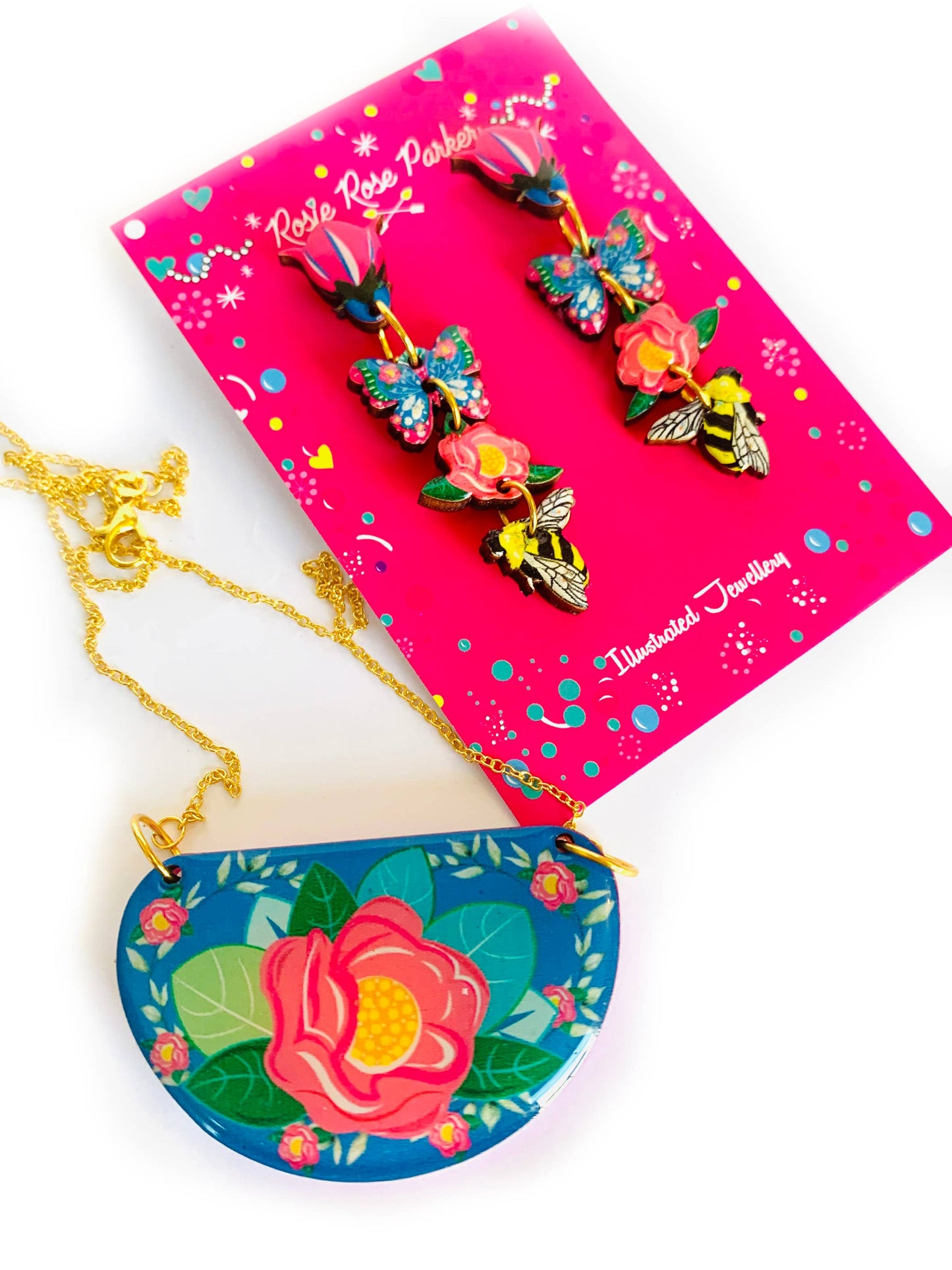 Dangle flower earrings summer earrings statement bold