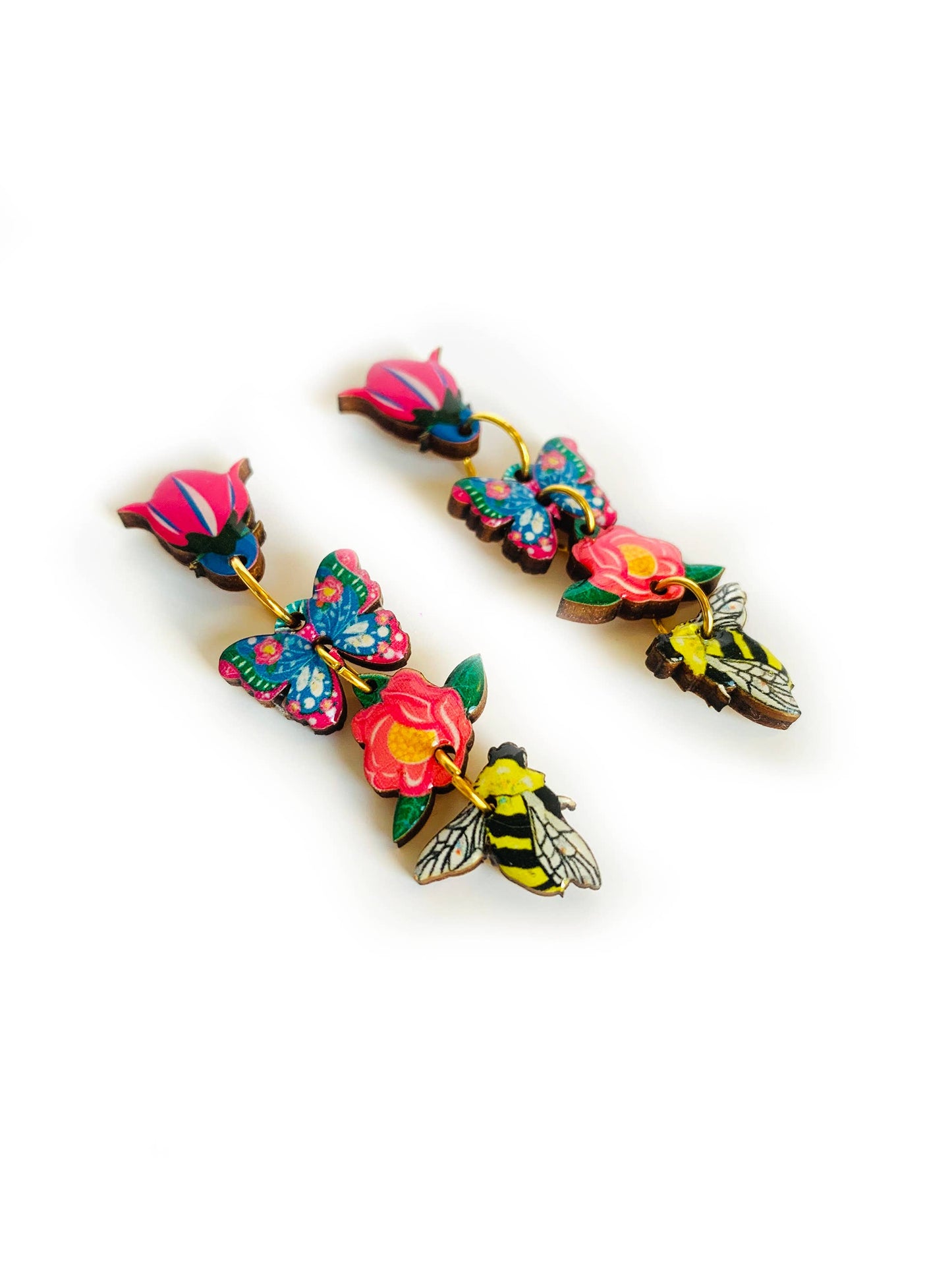 Dangle flower earrings summer earrings statement bold