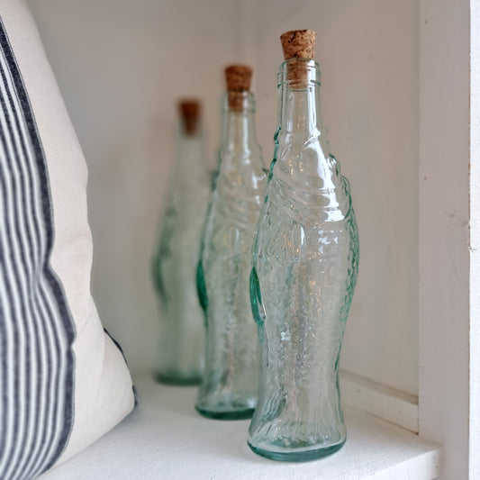 Fish shaped glass bottle