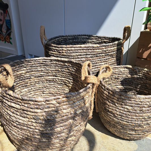 Black-brown tone seagrass basket