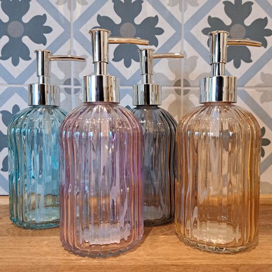 Pastel glass pump dispenser