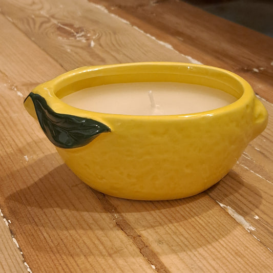 Lemon pot with candle