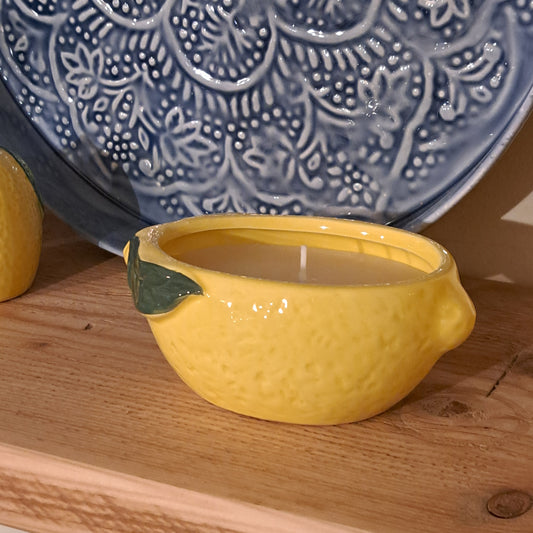 Lemon pot with candle