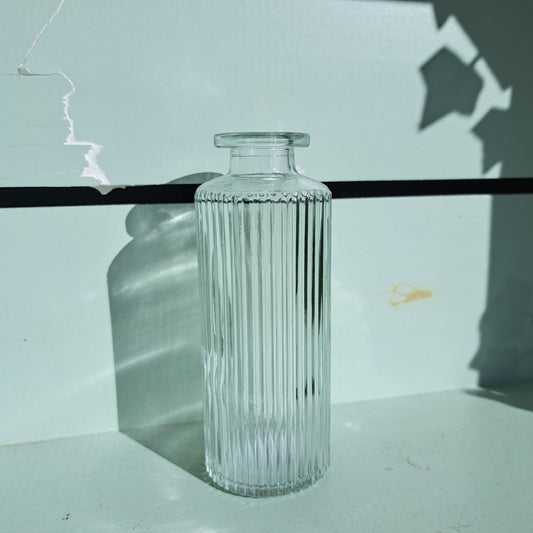 Ribbed glass bud vase/bottle