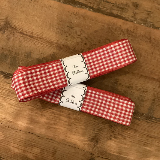 25mm gingham ribbon