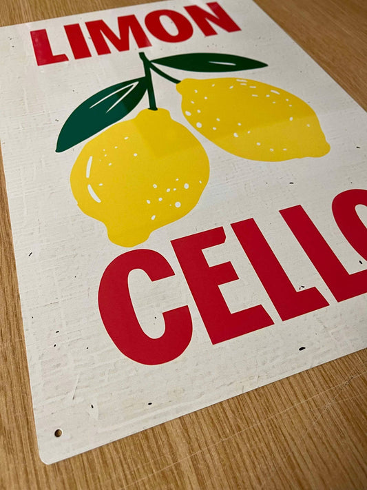 Limon cello metal sign