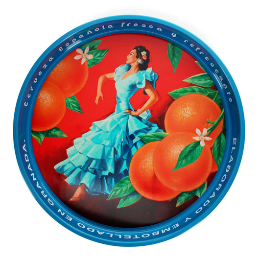 Round Metal Tray - Cerveza Española