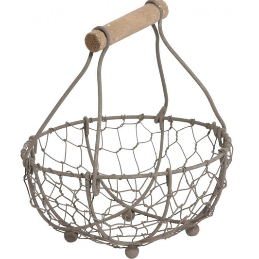 Rustic round wire basket