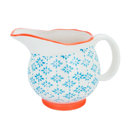 Small jug in blue and orange