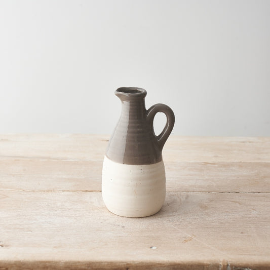 White and dark stone ridged jug