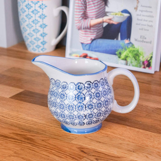 Blue flower patterned jug