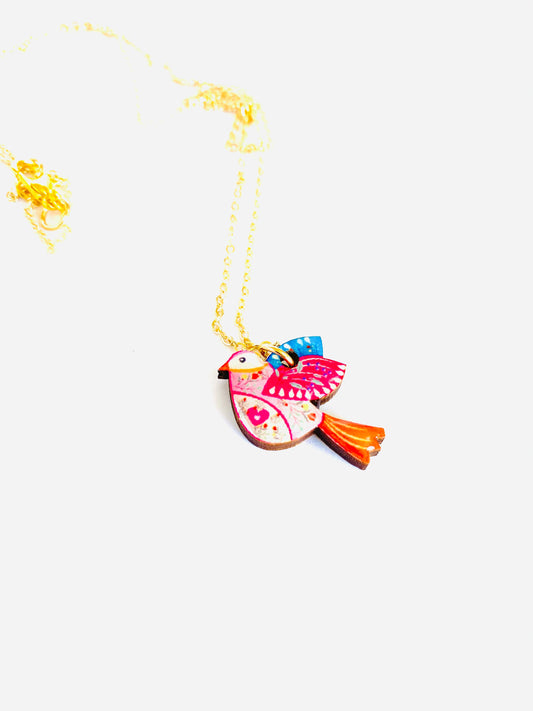 Dainty charm necklace for ladies bird jewellery uk