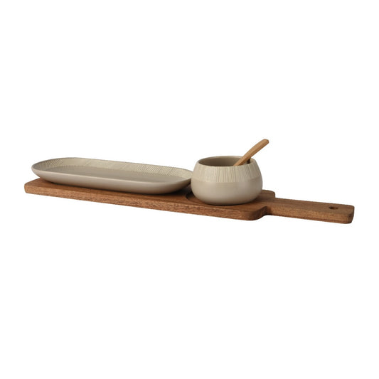 Board with two dishes