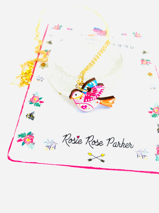 Dainty charm necklace for ladies bird jewellery uk