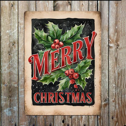 Merry Christmas metal sign