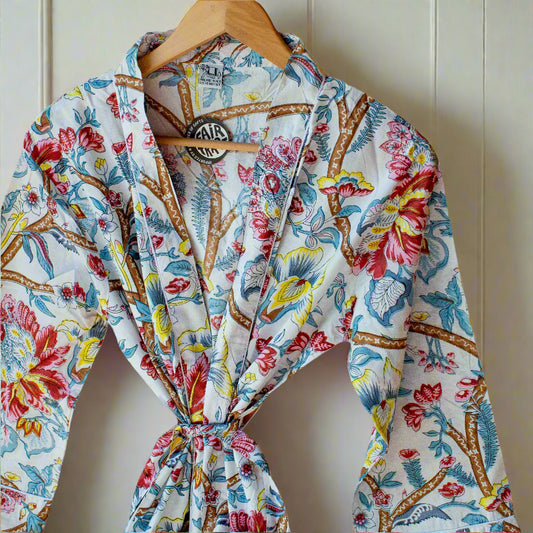White patterned robe