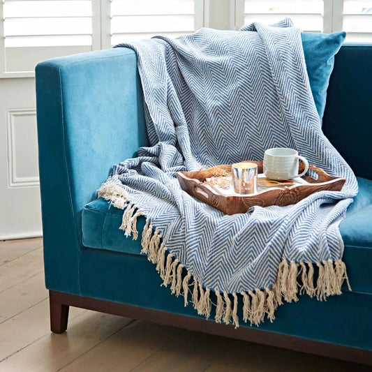 Recycled cotton throw