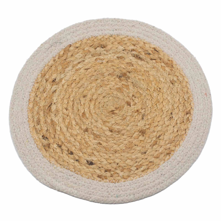 Set of four jute and cotton placemats