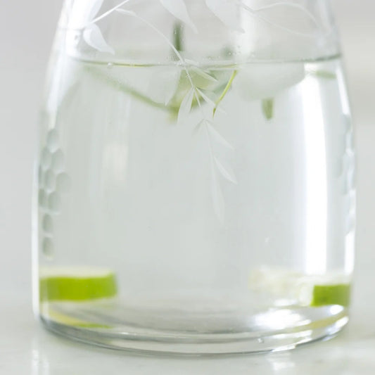 Etched rambling vine carafe
