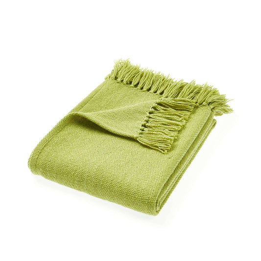 Plain woven throw in green