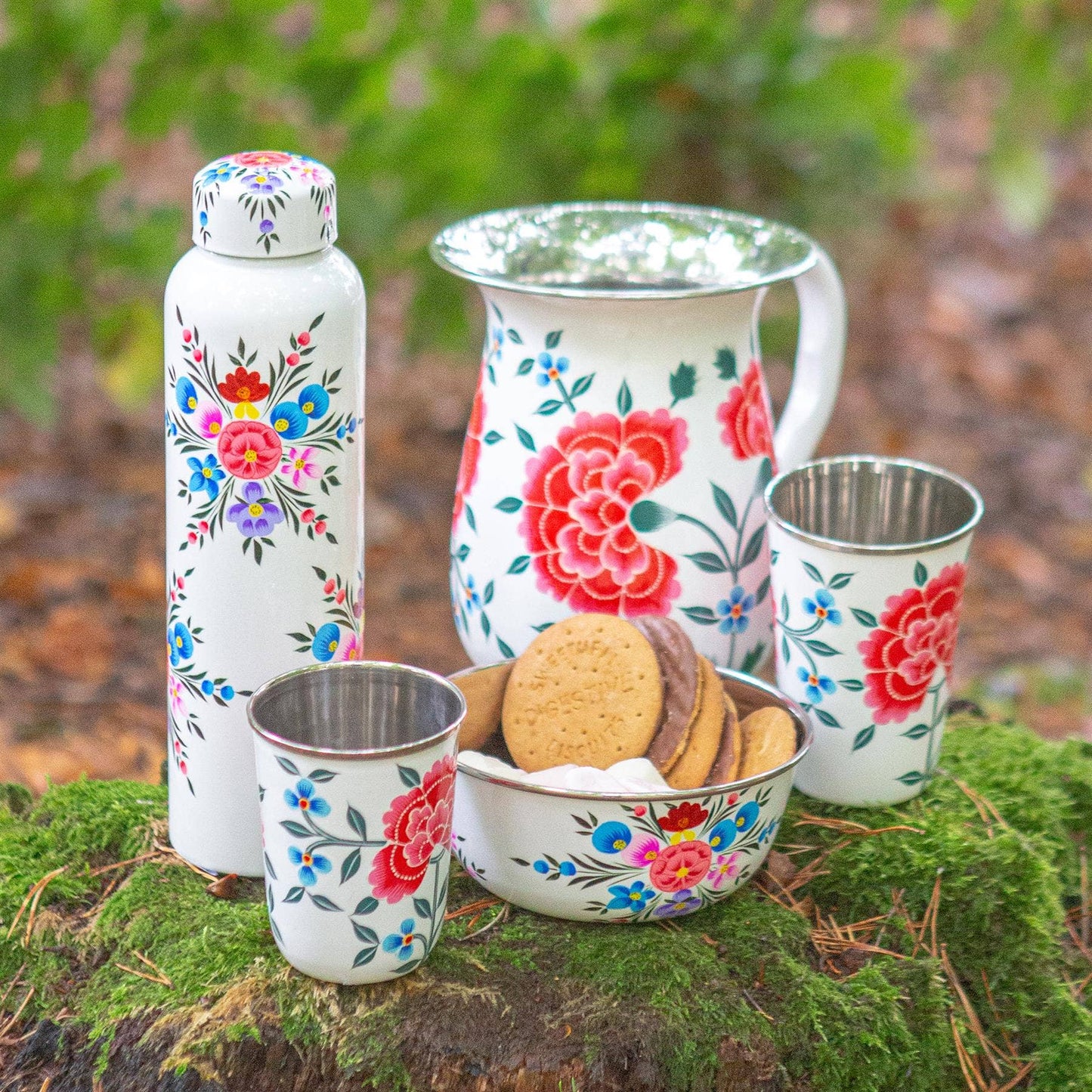 Peony hand-painted beaker