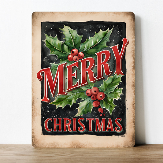 Merry Christmas metal sign
