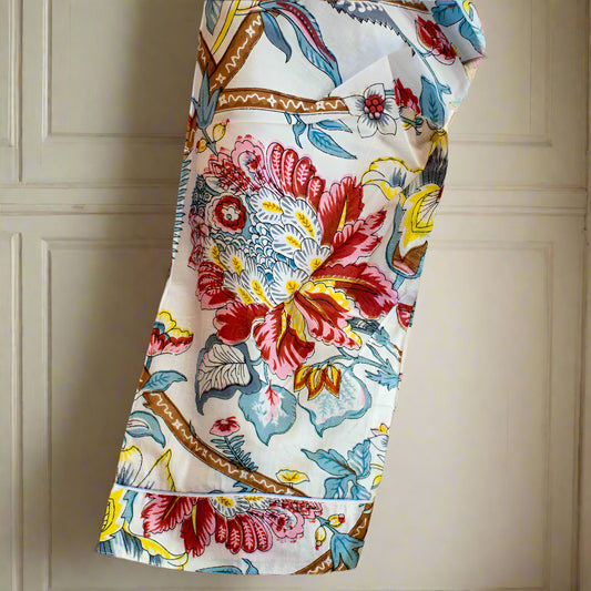 White patterned robe