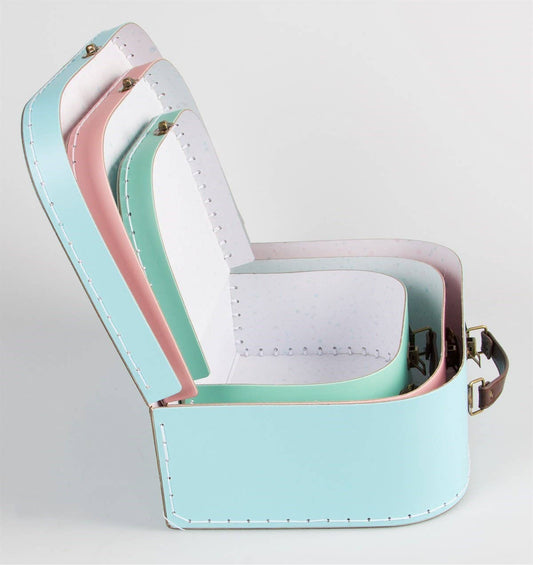Pastel retro suitcases