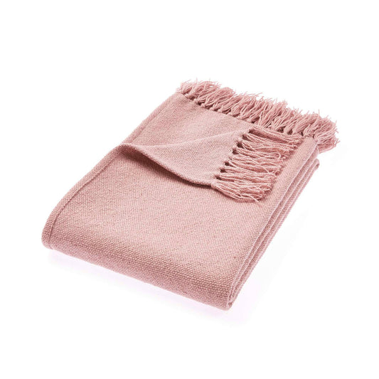 Plain woven throw in rose pink