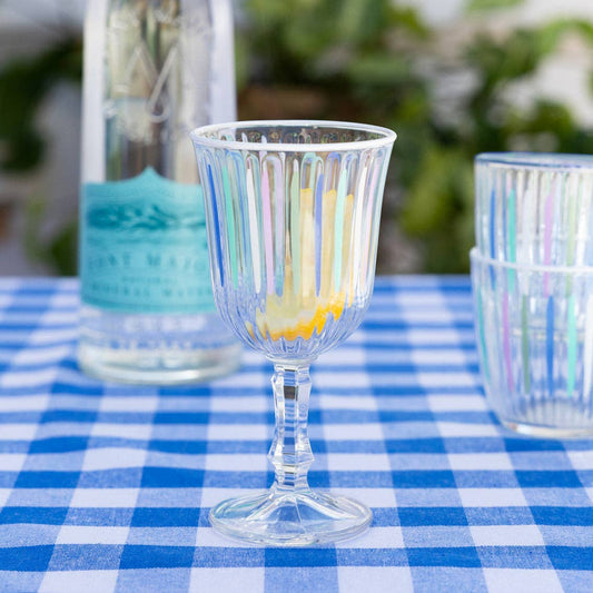 Blue & white gingham tablecloth
