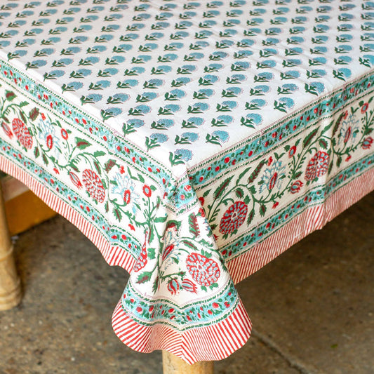Blue and Red tablecloth