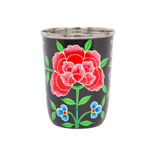 Peony hand-painted beaker
