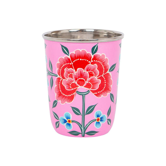 Peony hand-painted beaker