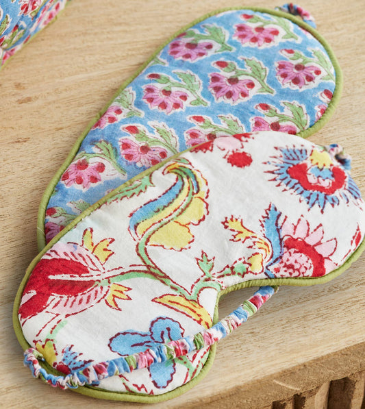 Reversible block print eye mask in Taruni/Shvanthi
