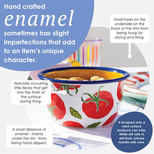 Large stripe enamel bowl