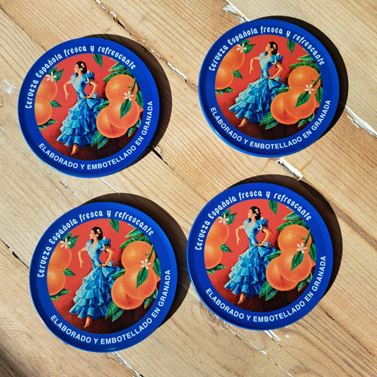 Set of 4 coasters - Cerveza Española