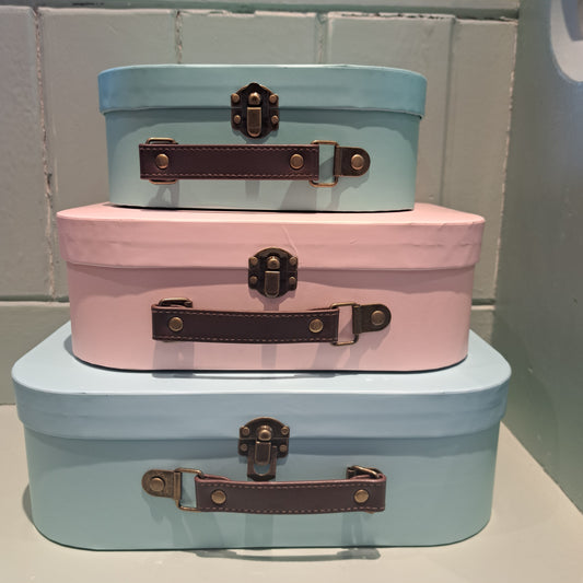 Pastel retro suitcases