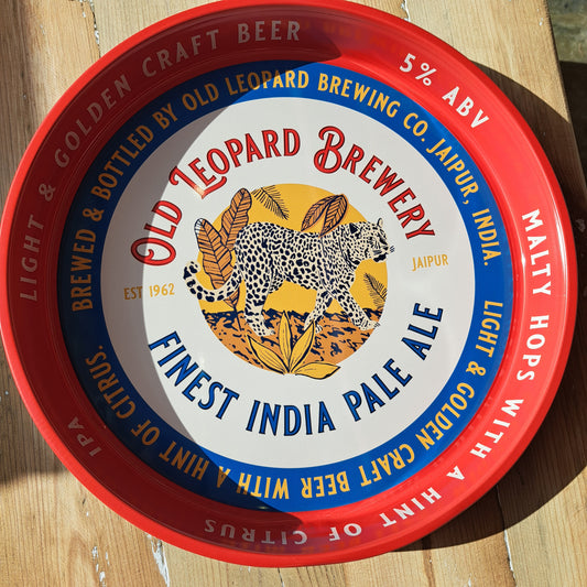 Round Metal Serving Tray - Old Leopard Brewery