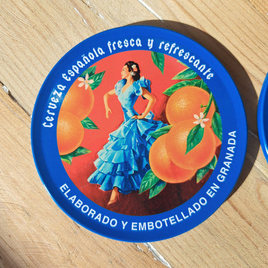 Round Metal Tray - Cerveza Española