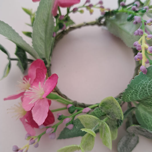 Pink flower hoop