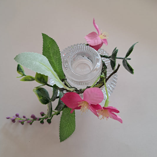 Pink flower hoop - small