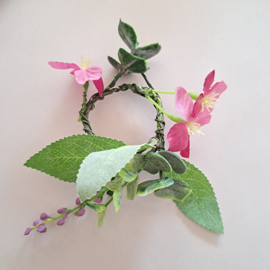 Pink flower hoop - small