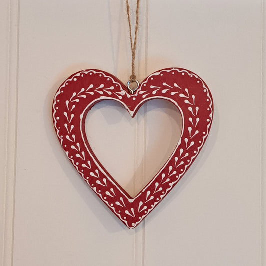 Red patterned heart