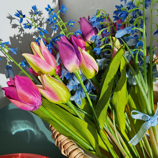 Faux purple/red tulips