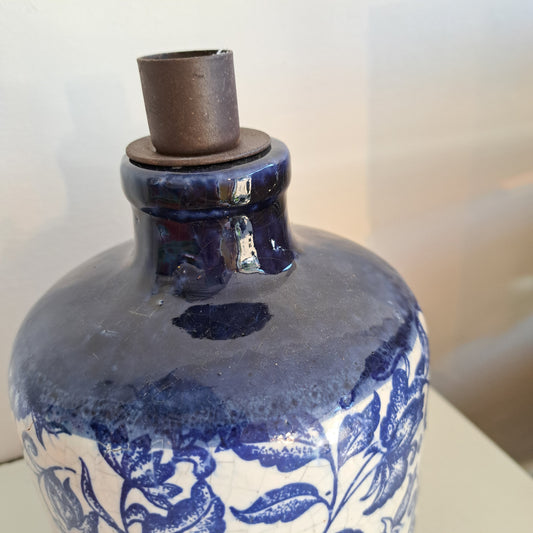 Blue Flora candle holder