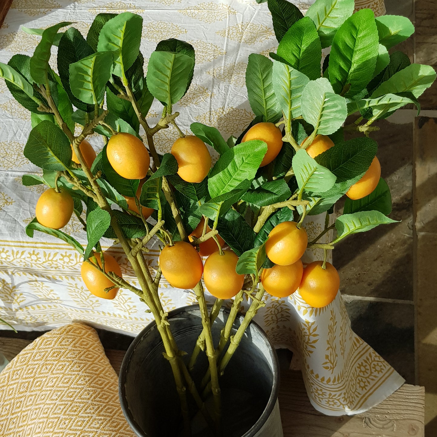 Faux lemon branch. Length approx 68cm